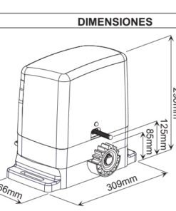 VDS CARRERA 800kg 24v motor corredera - MEDIDAS - DIMENSIONES