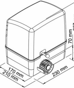 MOTOR PUERTA CORREDERA VDS SIMPLY 600 KG - MEDIDAS DIMENSIONES