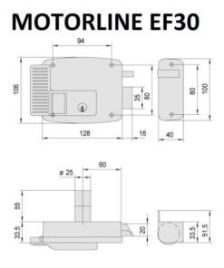 Cerradura eléctrica Motorline EF30 Izquierda