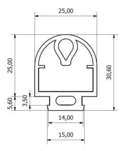 Goma paragolpes 25 x 25 correderas y basculantes 1