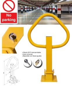 Guarda parking metálico con cilindro perfil europeo 8