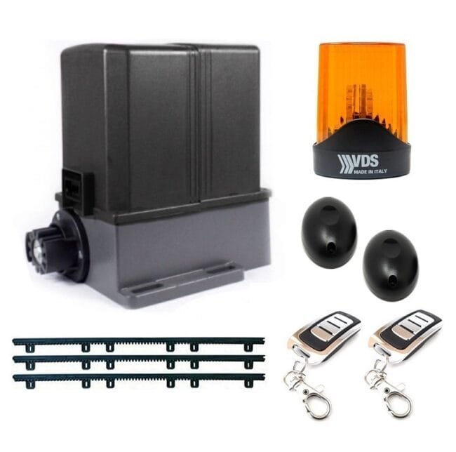 Kit motor puerta corredera EMFA CU 500kg 230v con cremallera de acero