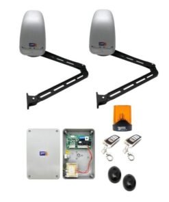 Kit 2 motores articulados de 24v modelo VDS IBIS para puertas de garaje batientes abatibles de 2 hojas