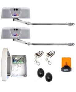 Kit 2 motores articulados de 230v modelo VDS TEKNO para puertas de garaje batientes abatiblesde 2 hojas