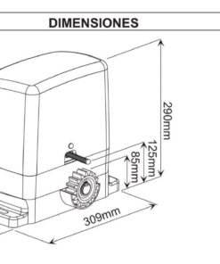 medidas motor para puerta corredera de 800kg - vds carrera 800k