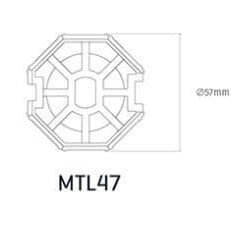 Adaptador eje motor persiana con diámetro de 45mm