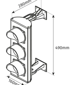 Semáforo led parking garaje Motorline MS03 230v 3 colores medidas