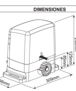 MEDIDAS MOTOR PUERTA CORREDERA VDS CARRERA 800